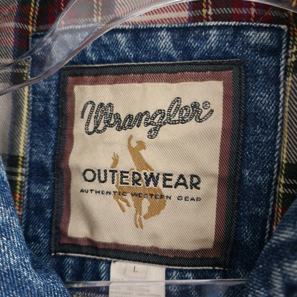 WRANGLER MIXED-MATERIAL BOMBER/VARSITY STYLE JACKET - Picture 11 of 12